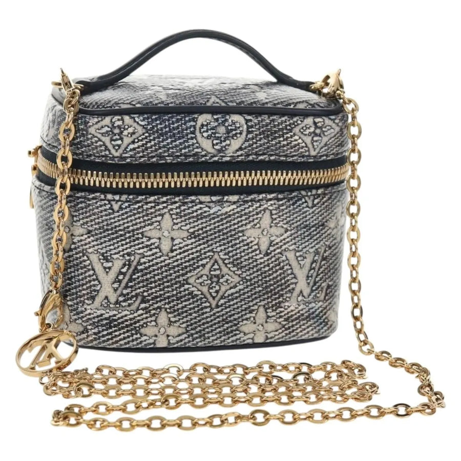 Louis Vuitton Vanity Case Monoglam Jacquard Canvas Navy Bag