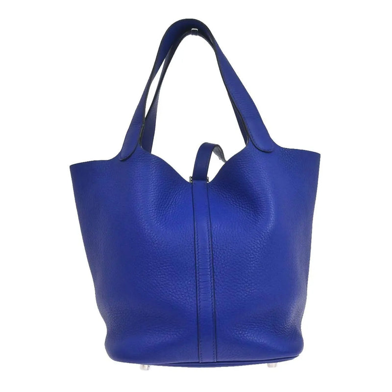 Hermes Picotin Lock Clemence Blue Leather Bag