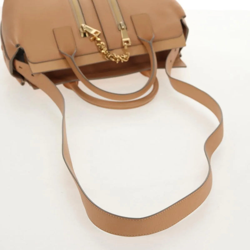 Chloe Cate Satchel Leather Beige Bag