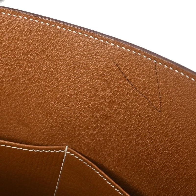 Hermes Kelly Brown Togo With Palladium Hardware Leather Bag