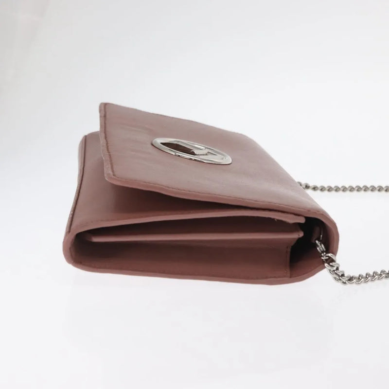 Fendi F Is Wallet On Chain Leather Pink Bag