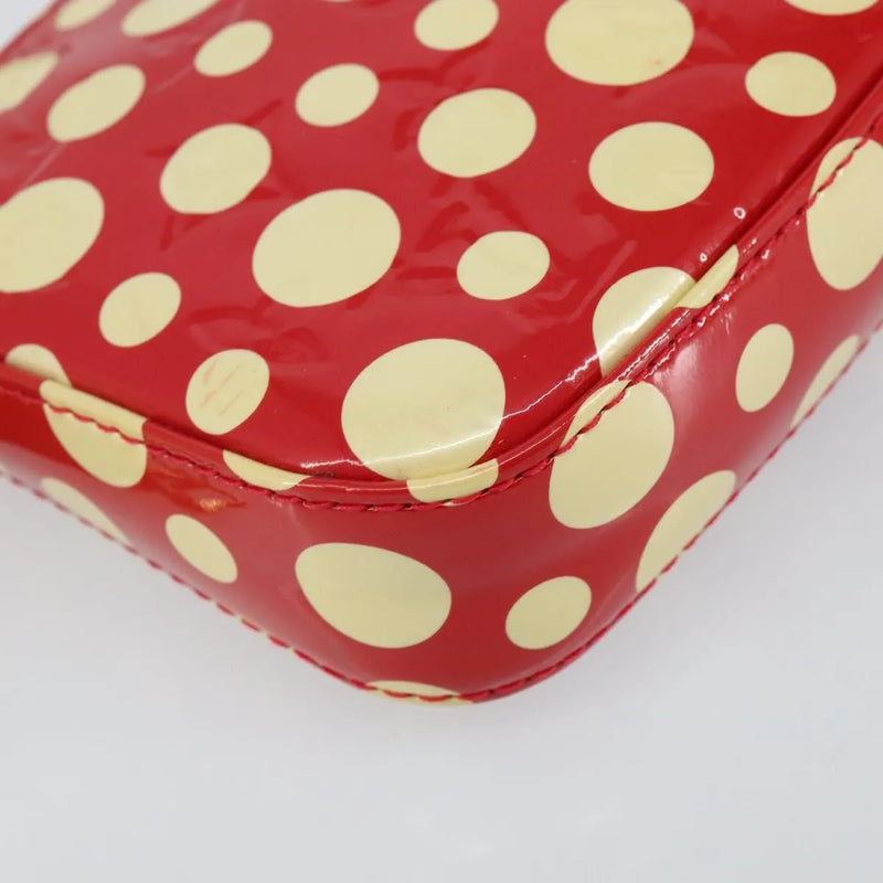 Louis Vuitton Pochette Accessoires Yayoi Kusama Painted Dots Monogram Vernis Red Patent_leather Bag