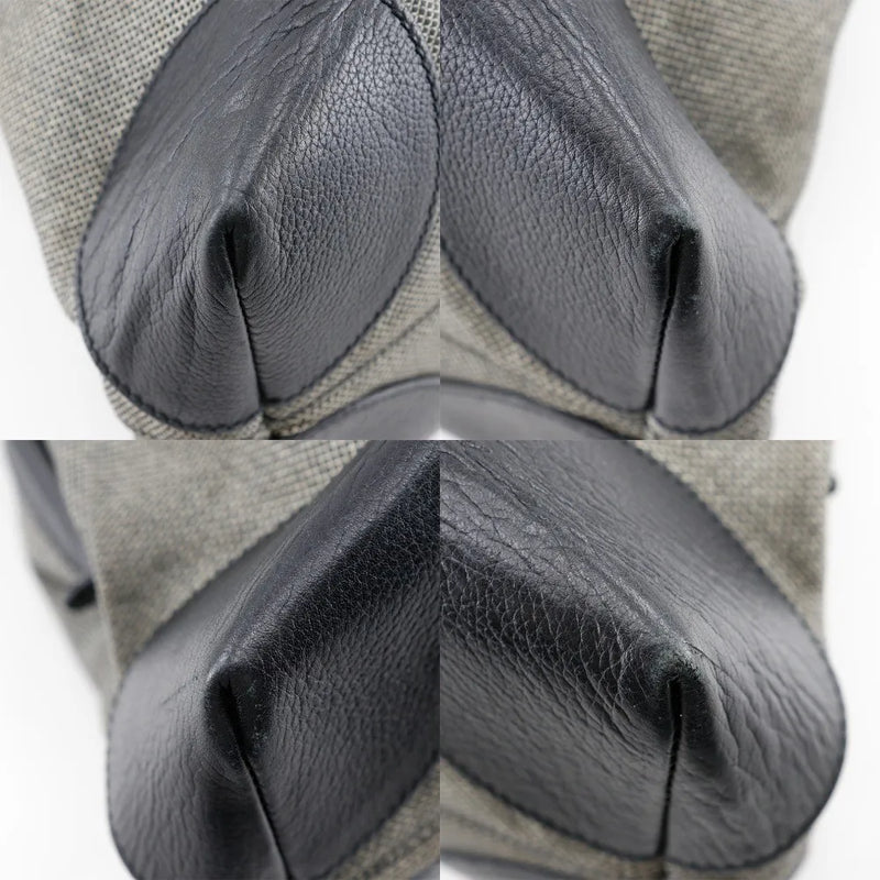 Bottega Veneta Vintage Leather Gray Canvas Bag