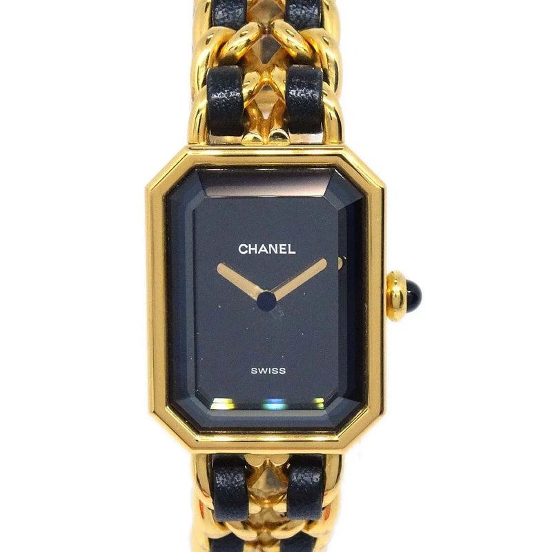 Chanel Premiere Rock Quartz Plated Metal And Leather Watch