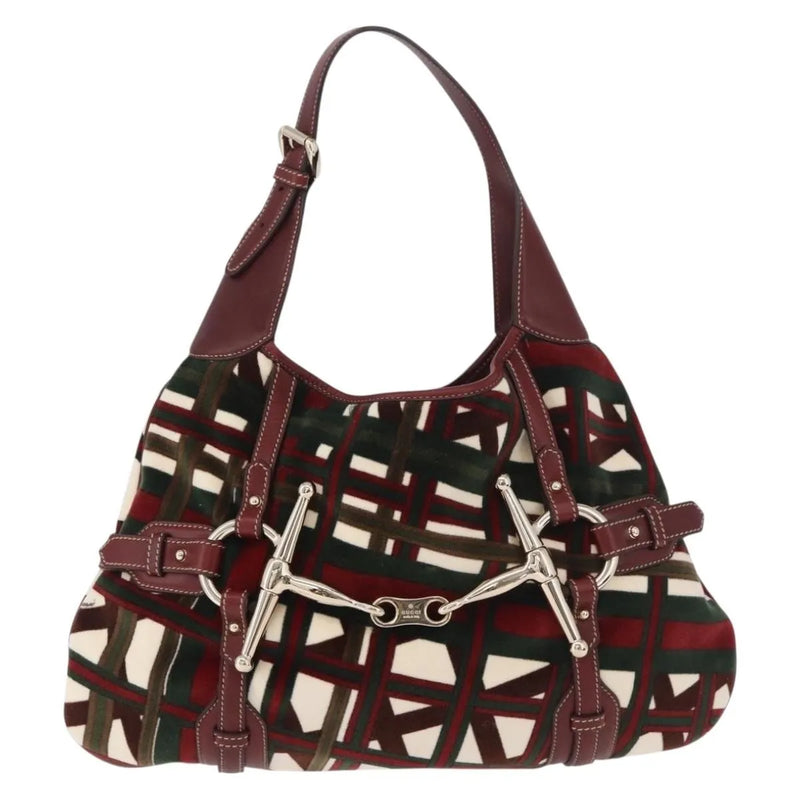 Gucci Vintage Jackie Shoulder Canvas And Leather Green Bag