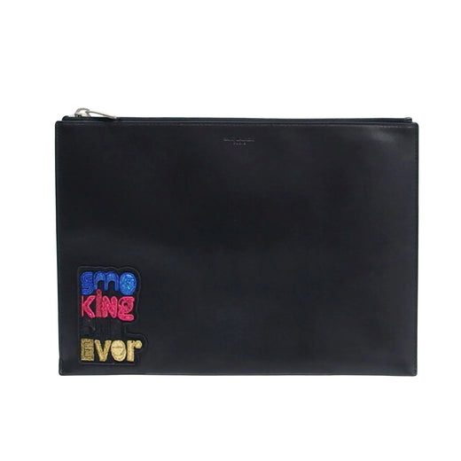 Saint Laurent Zip Leather Black Bag