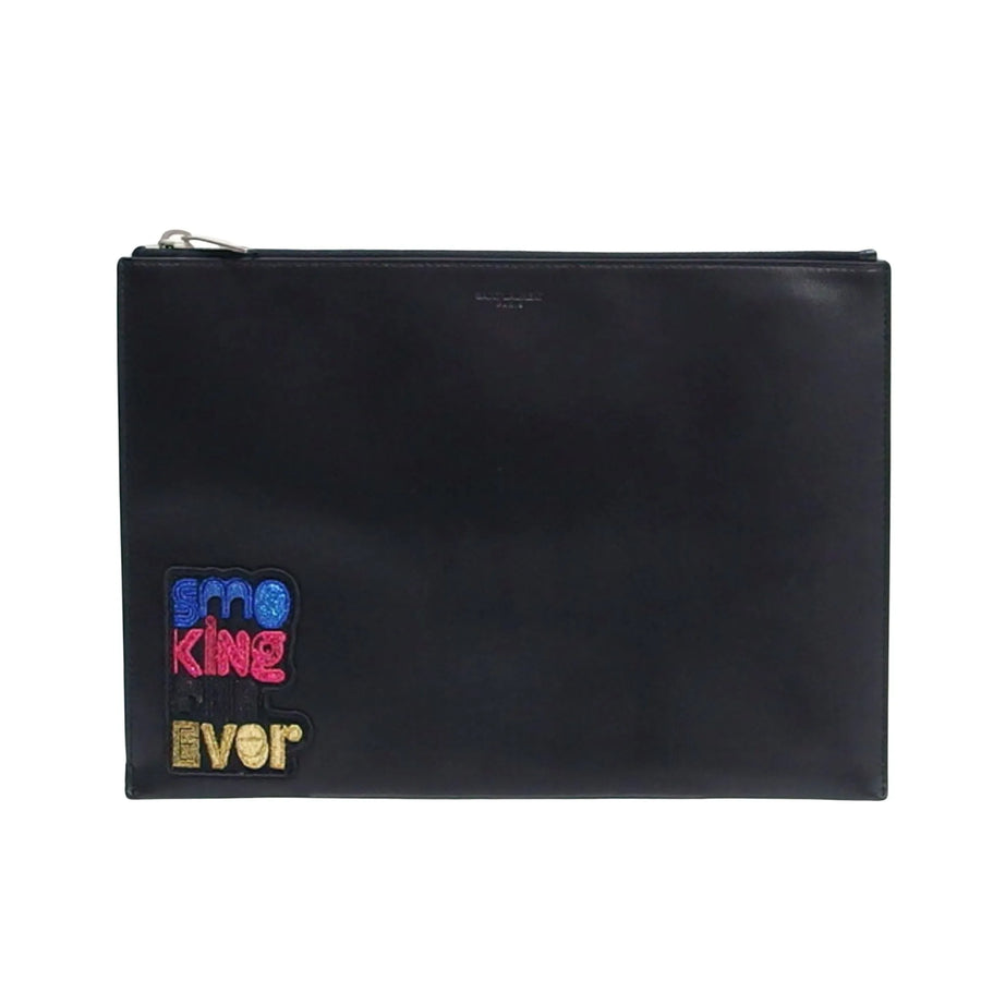Saint Laurent Zip Leather Black Bag