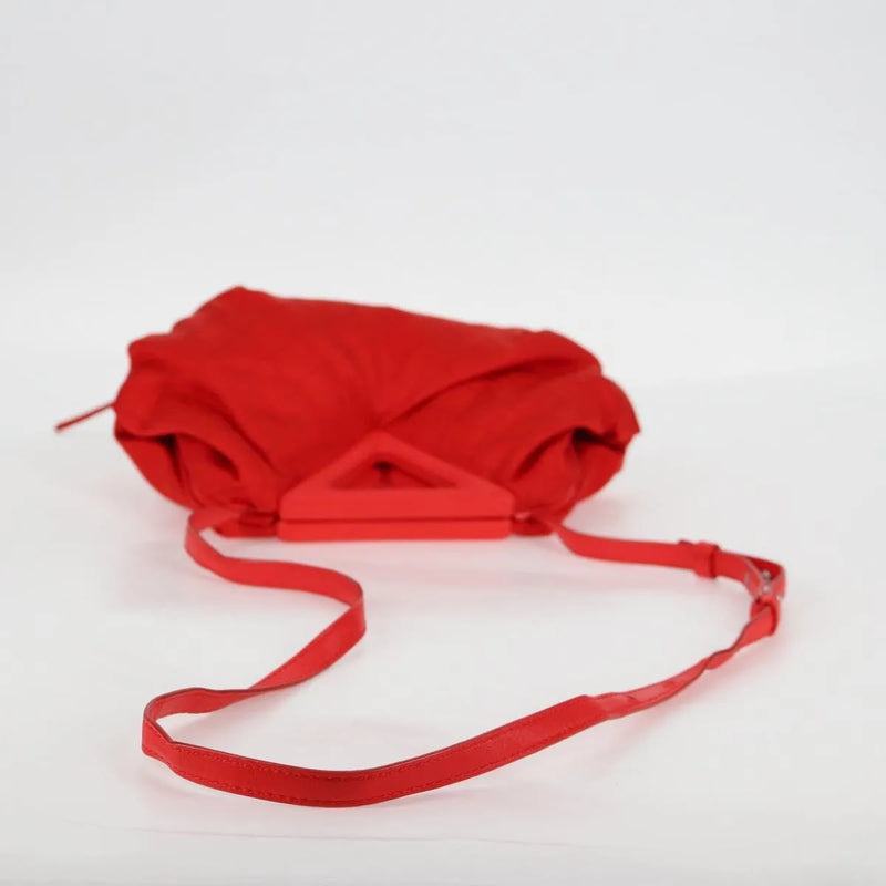 Bottega Veneta Point Chunky Knit Fabric Red Nylon Bag
