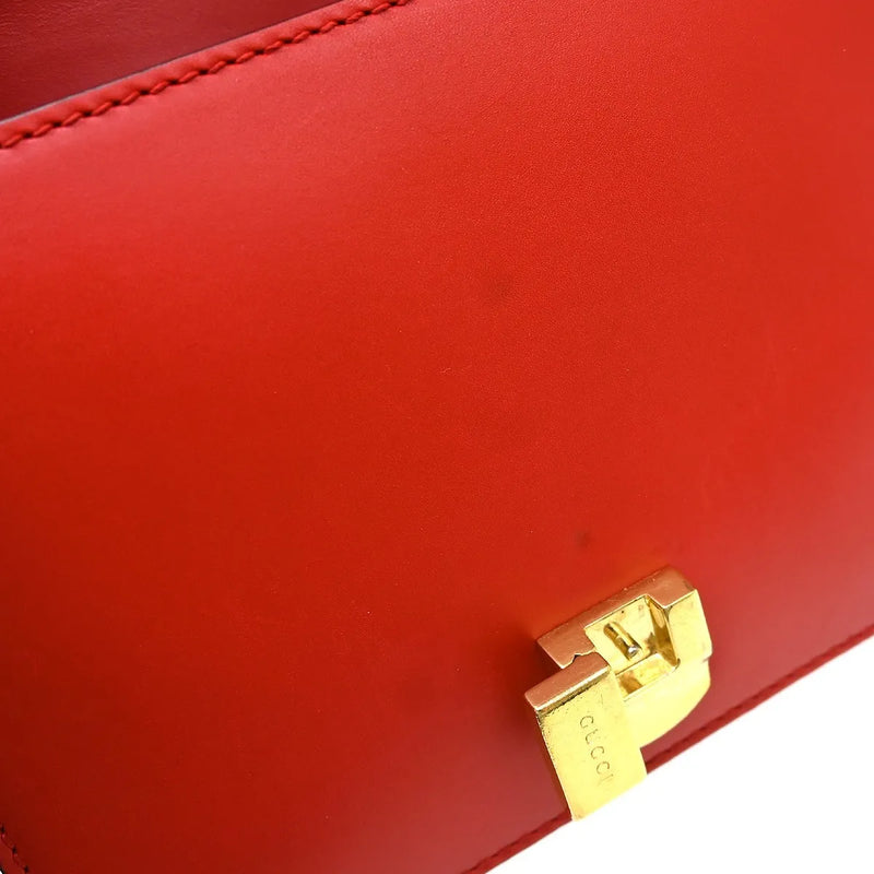 Gucci Sylvie Chain Leather Red Bag