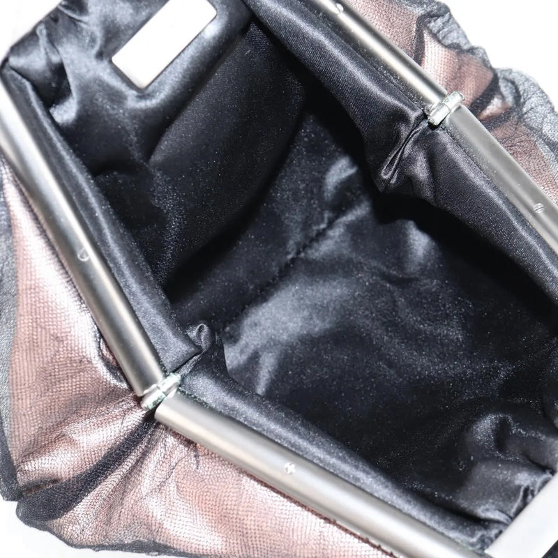 Chanel Drawstring Bucket Chevron Patchwork Canvas Pink Nylon Bag
