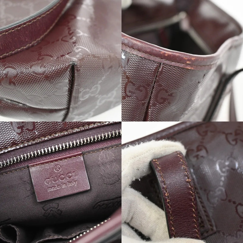 Gucci Plus Tote Gg Imprime Burgundy Pvc Bag