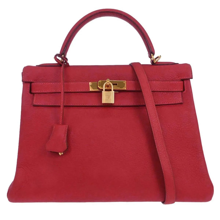 Hermes Kelly Red Togo With Gold Hardware Leather Bag