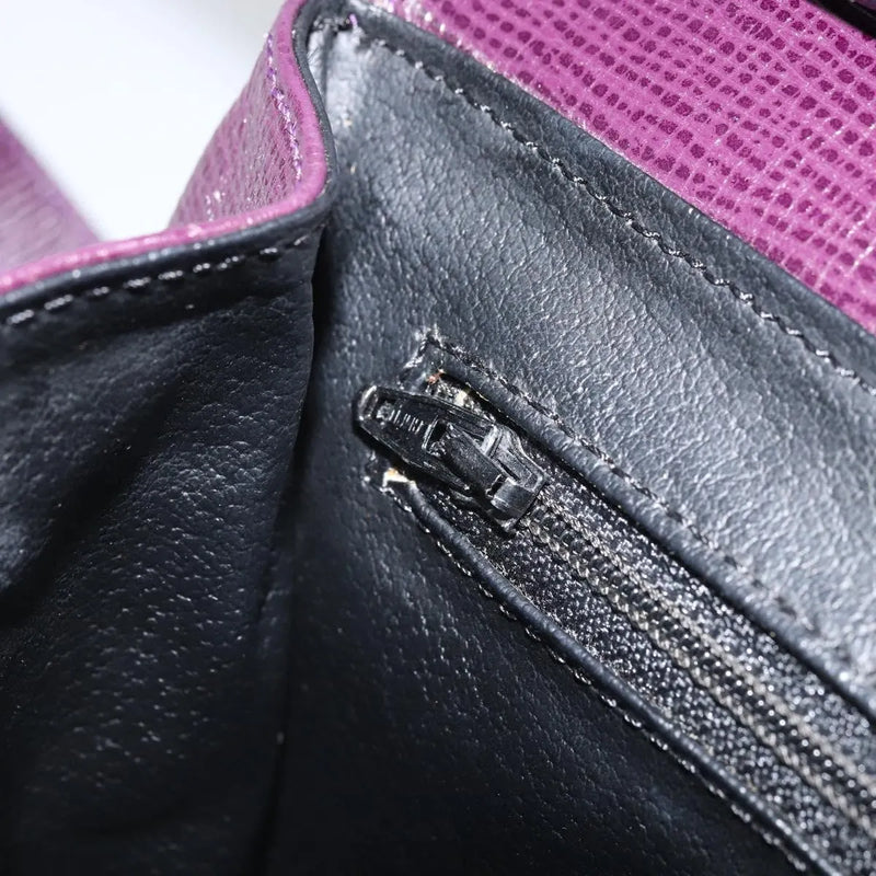 Celine Circle Logo Leather Purple Bag
