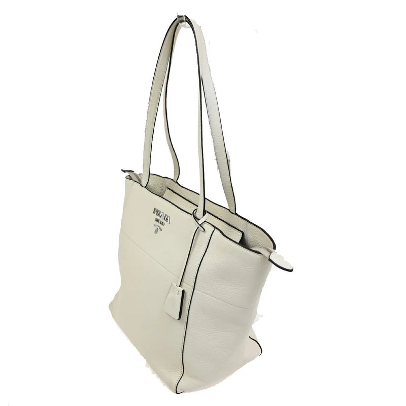 Prada Vintage Tote Leather White Bag