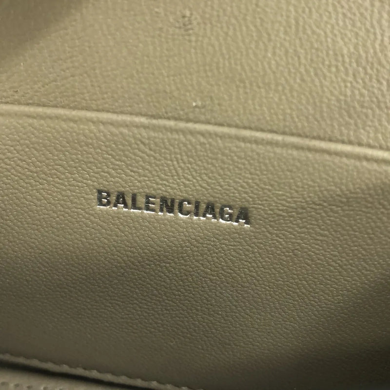 Balenciaga Hourglass Top Handle Python Embossed Leather Gray Calfskin Bag