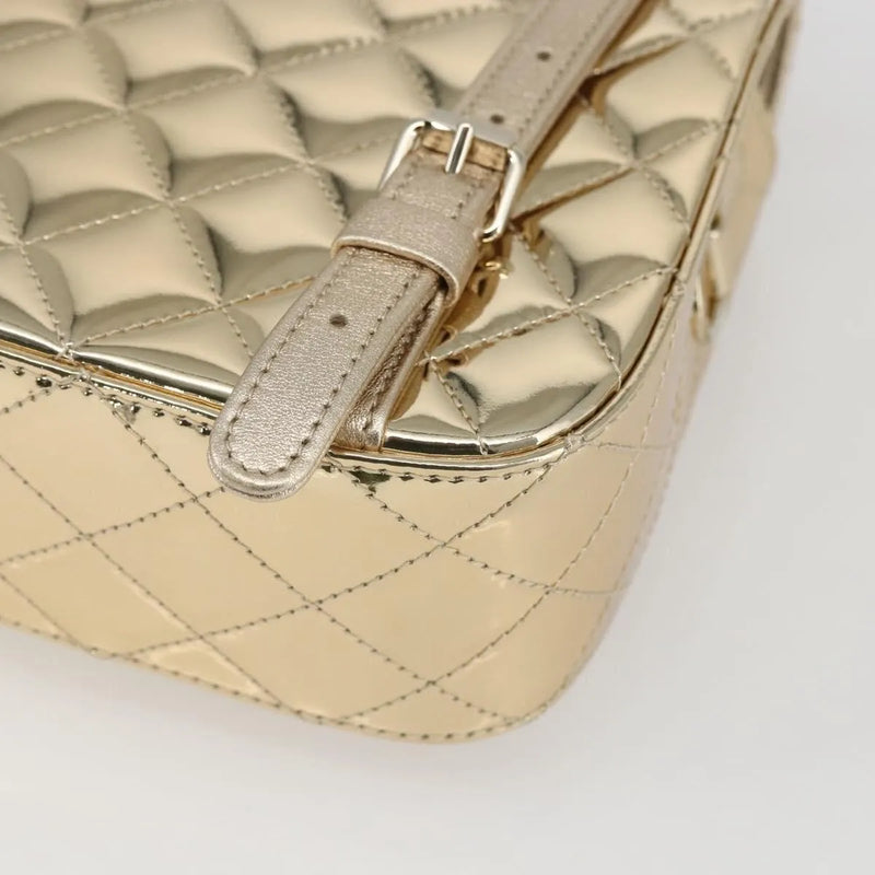 Chanel Hollywood Boulevard Backpack With Star Coin Purse Quilted Metallic Leather Gold Patent_leather Bag