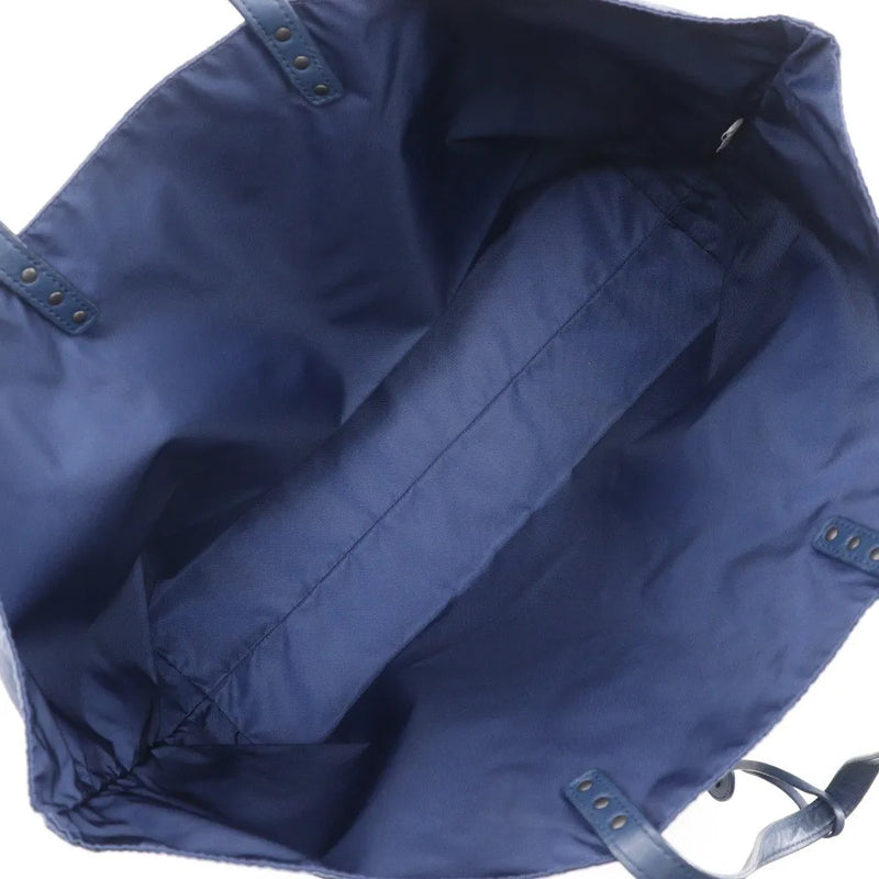 Bottega Veneta Intrecciolusion Tote Printed Nylon Navy Bag