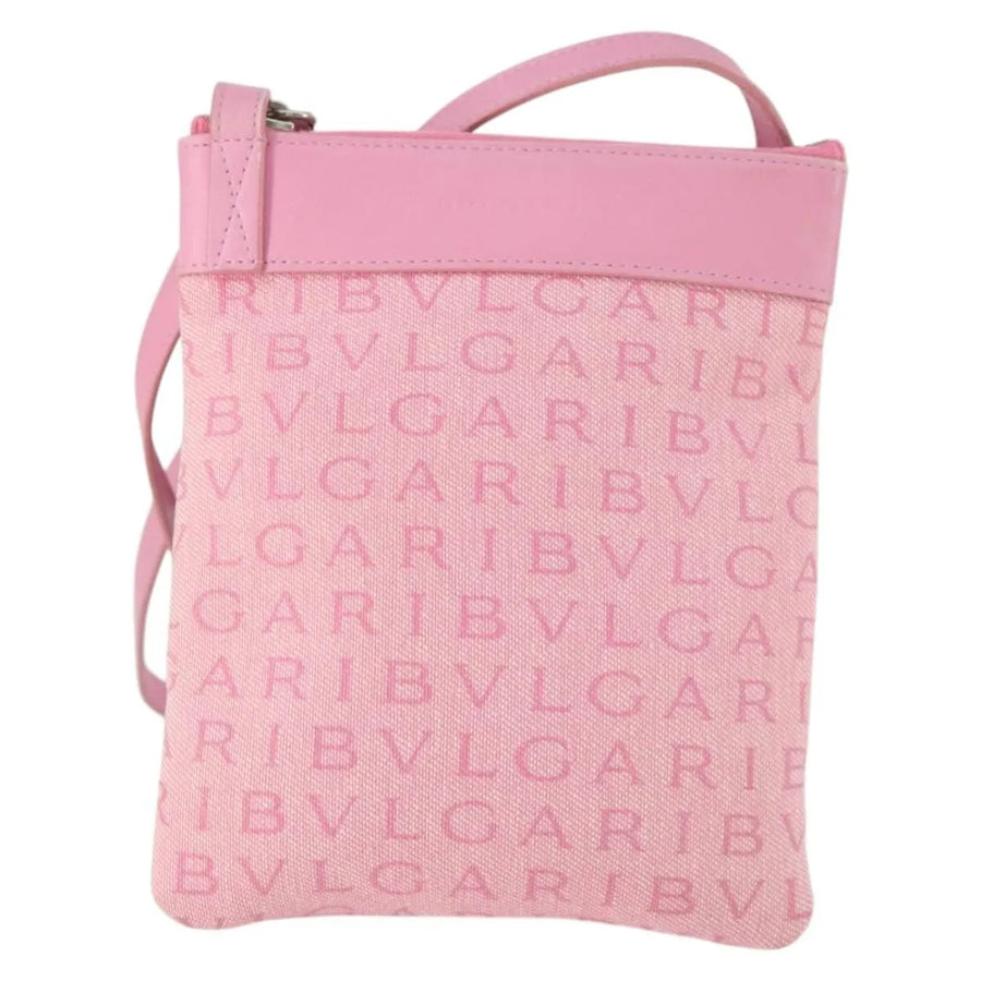 Bvlgari Logomania Canvas With Leather Pink Bag