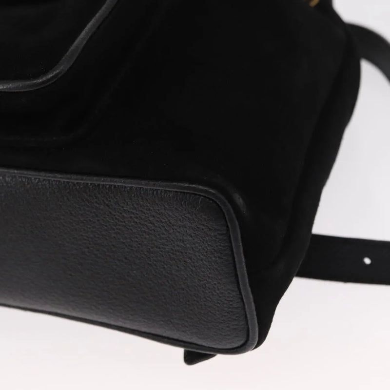 Gucci Vintage Bamboo Suede Black Bag