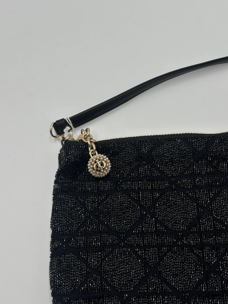 Christian Dior Black Cannage Leather Beads Bag