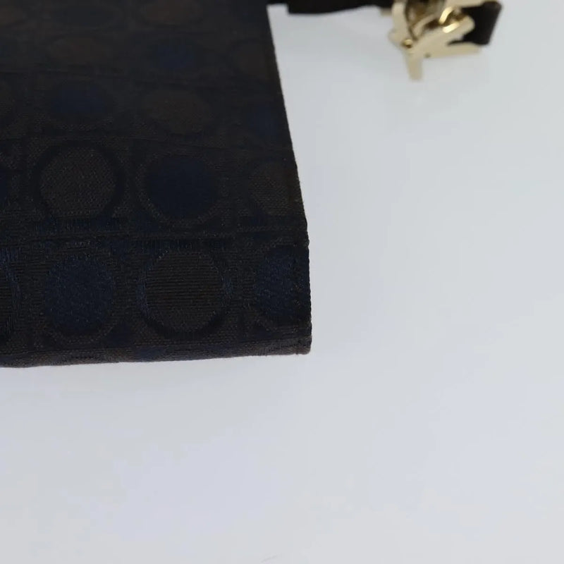 Salvatore Ferragamo Gancini Canvas Navy Bag