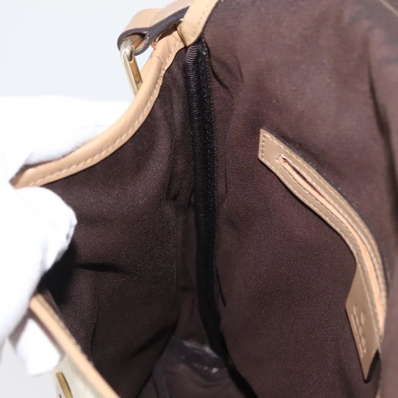 Gucci Flap Messenger Gg Coated Canvas Beige Bag