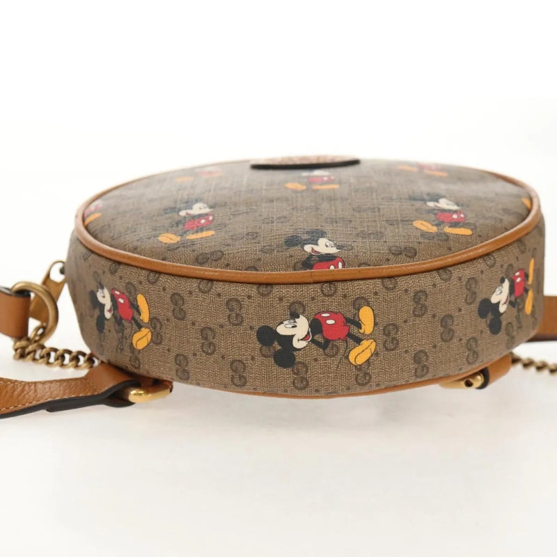 Gucci Disney Mickey Mouse Round Backpack (outlet) Printed Mini Gg Coated Canvas Beige Bag