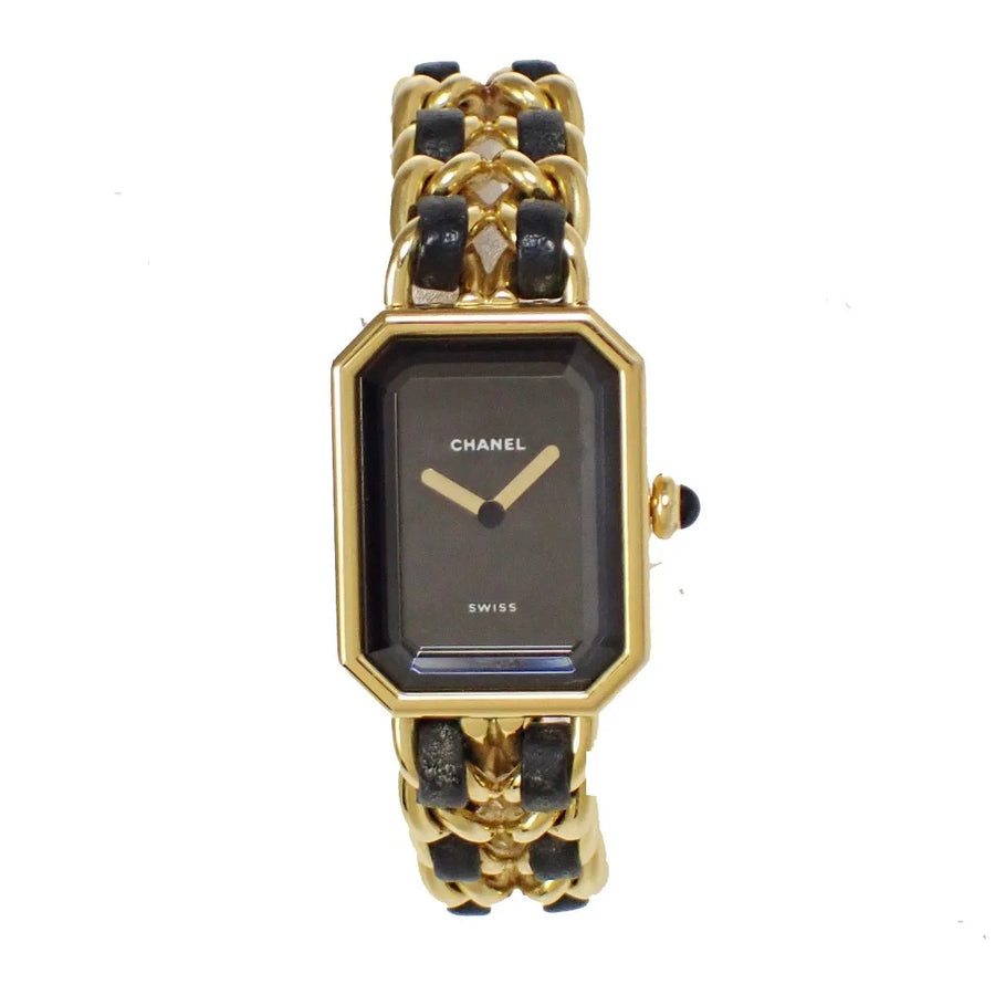 Chanel Premiere Rock Quartz Plated Metal And Leather Watch
