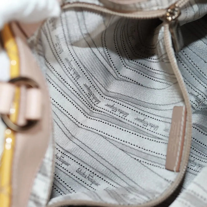 Salvatore Ferragamo Vala Patent Leather Yellow Patent_leather Bag