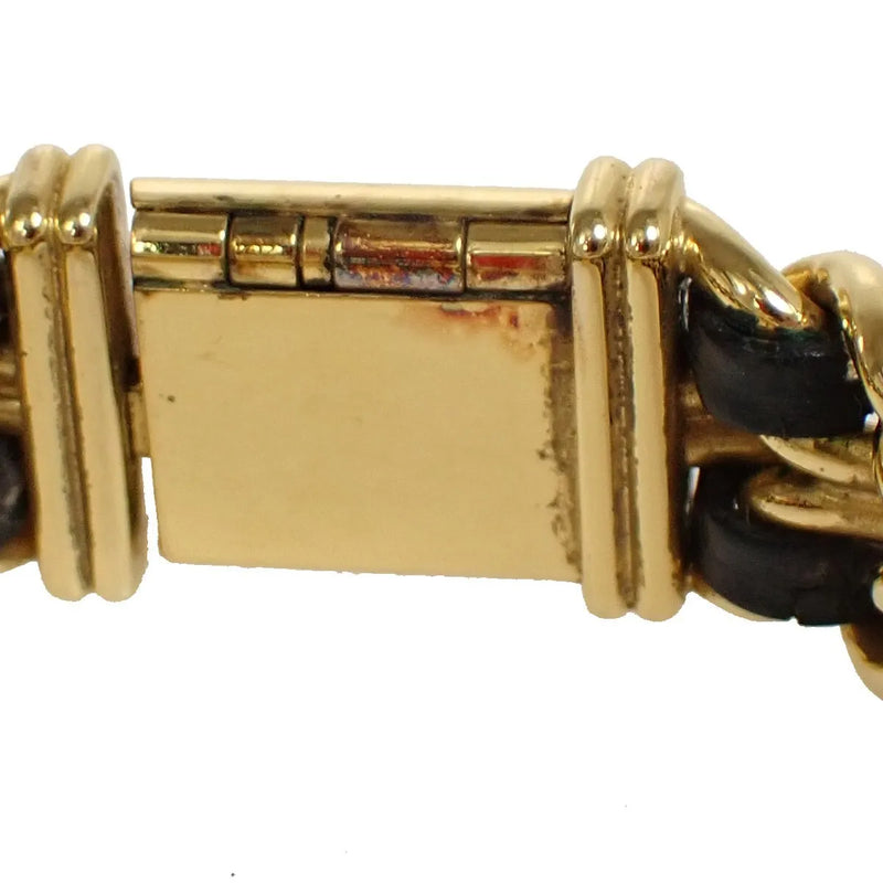 Chanel Premiere Rock Quartz Plated Metal And Leather Watch