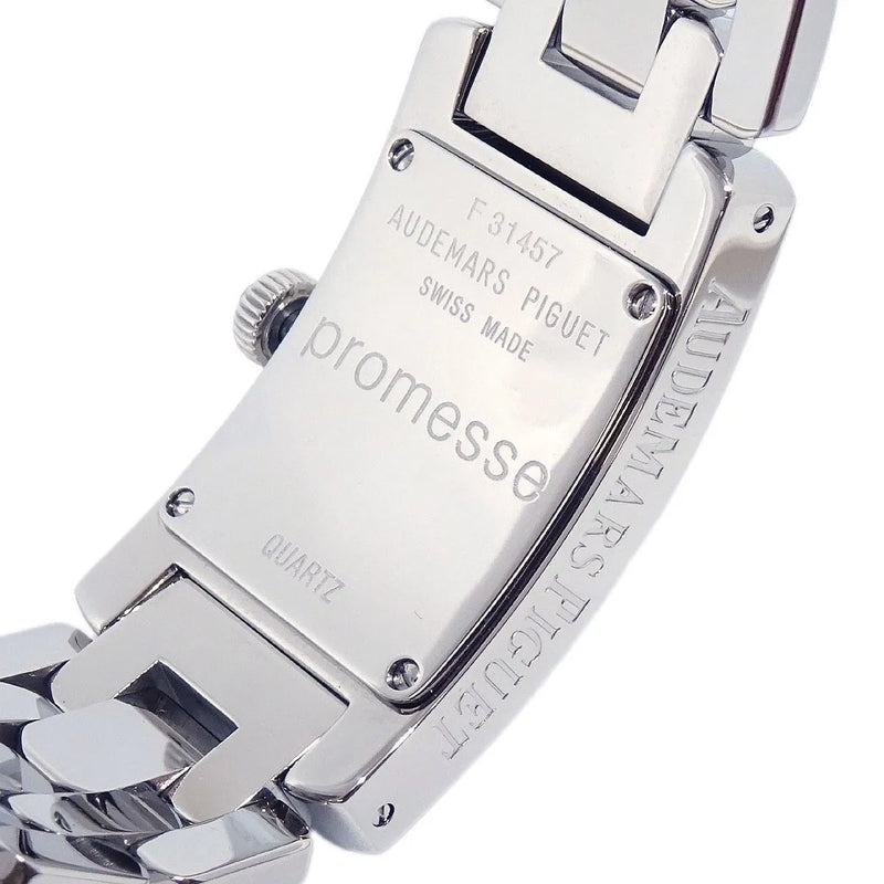 Audemars Piguet Promesse Quartz Yellow Gold And Leather With Diamond Bezel Watch