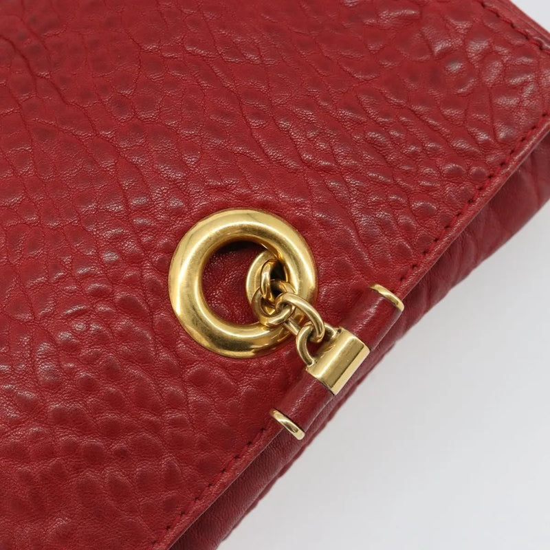 Saint Laurent Chain Leather Red Bag