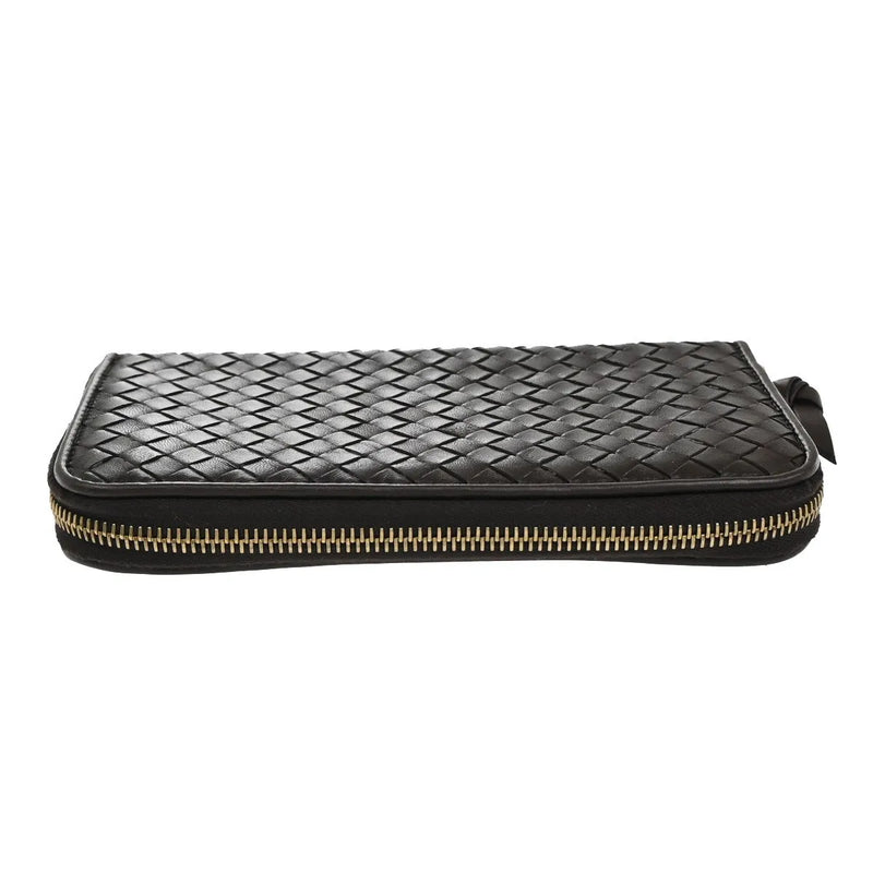Bottega Veneta Intrecciato Long Zip Leather Brown Accessory