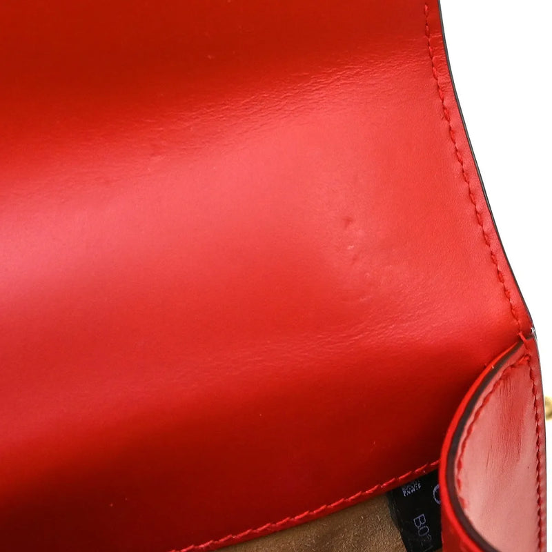 Gucci Sylvie Chain Leather Red Bag