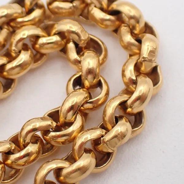 Chanel Vintage Cc Heart Pendant Long Metal Gold Gold_plated Jewelry