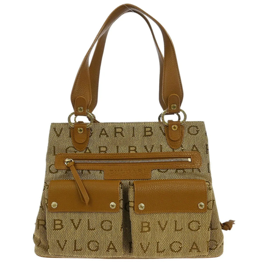 Bvlgari Logomania Canvas Brown Bag