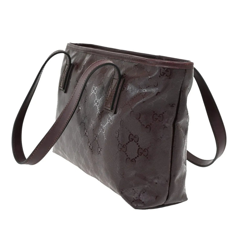 Gucci Plus Tote Gg Imprime Burgundy Pvc Bag
