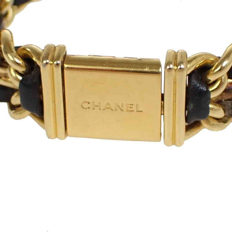 Chanel Premiere Rock Quartz Plated Metal And Leather Watch
