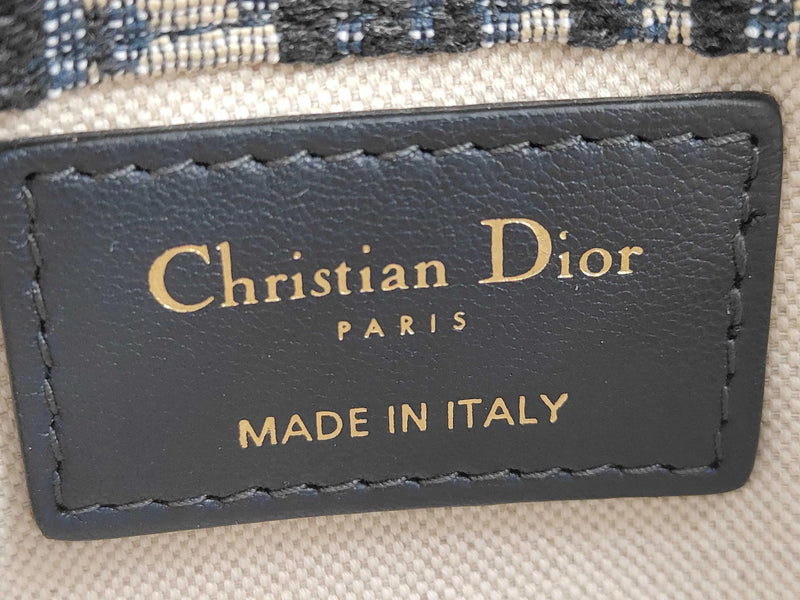 Christian Dior Saddle Oblique Canvas Blue Bag