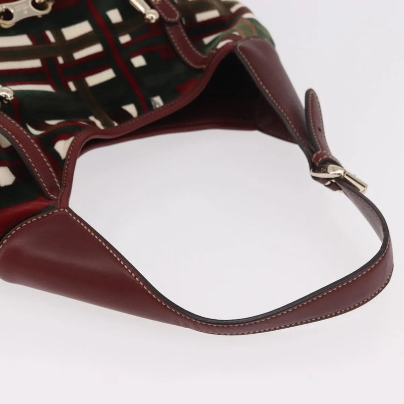 Gucci Vintage Jackie Shoulder Canvas And Leather Green Bag