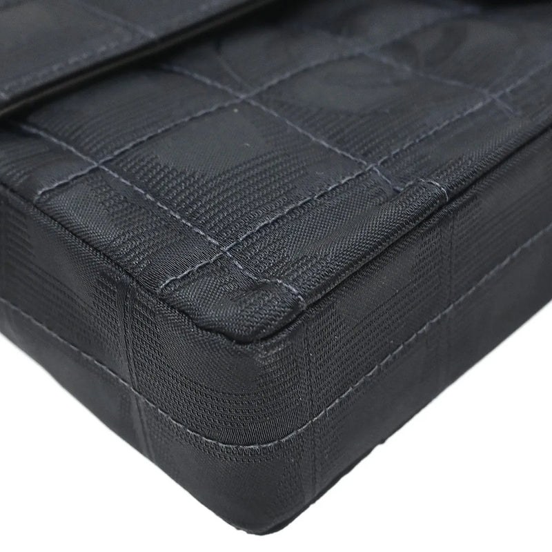 Chanel Travel Line Flap Quilted Nylon Black Bag