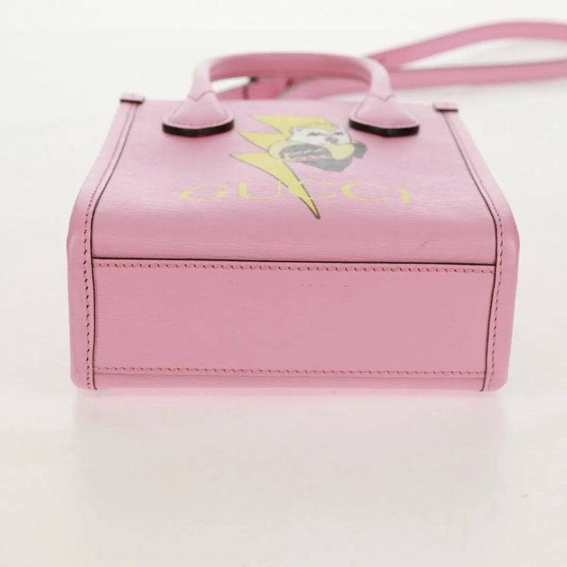 Gucci Vertical Tote Printed Leather Pink Bag