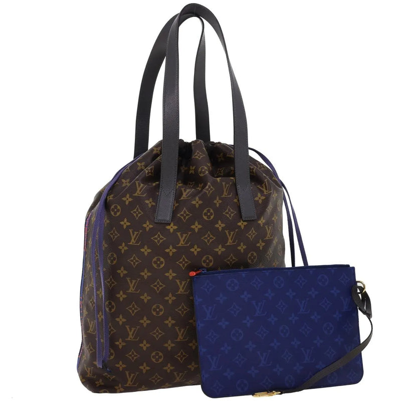 Louis Vuitton Cabas Light Drawstring Monogram Split Canvas Brown Bag