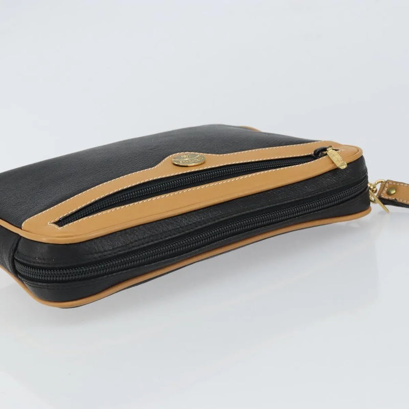 Gucci Vintage Clutch Leather Black Bag