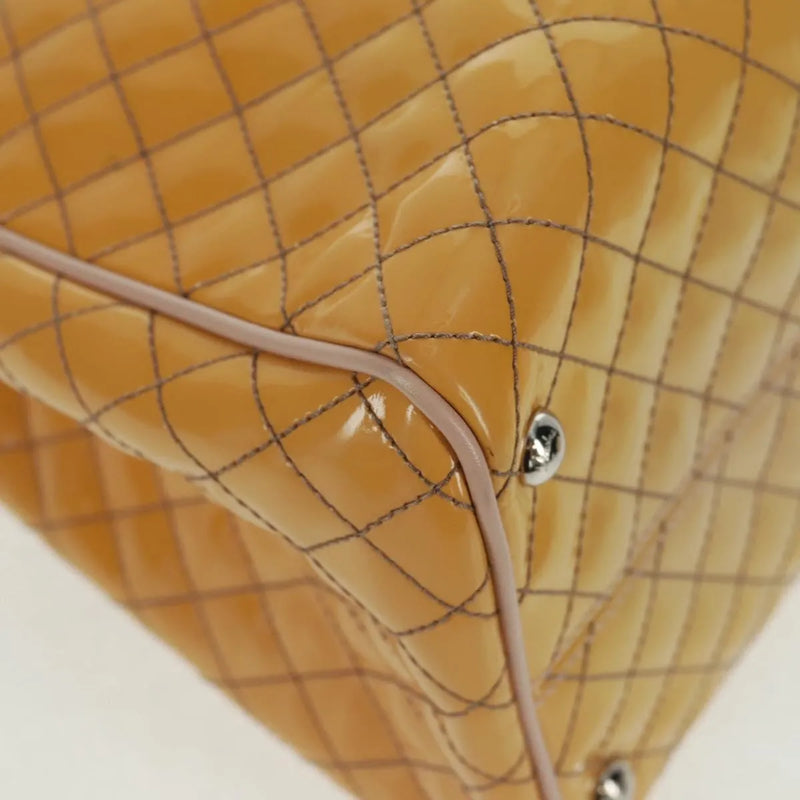 Salvatore Ferragamo Vala Patent Leather Yellow Patent_leather Bag