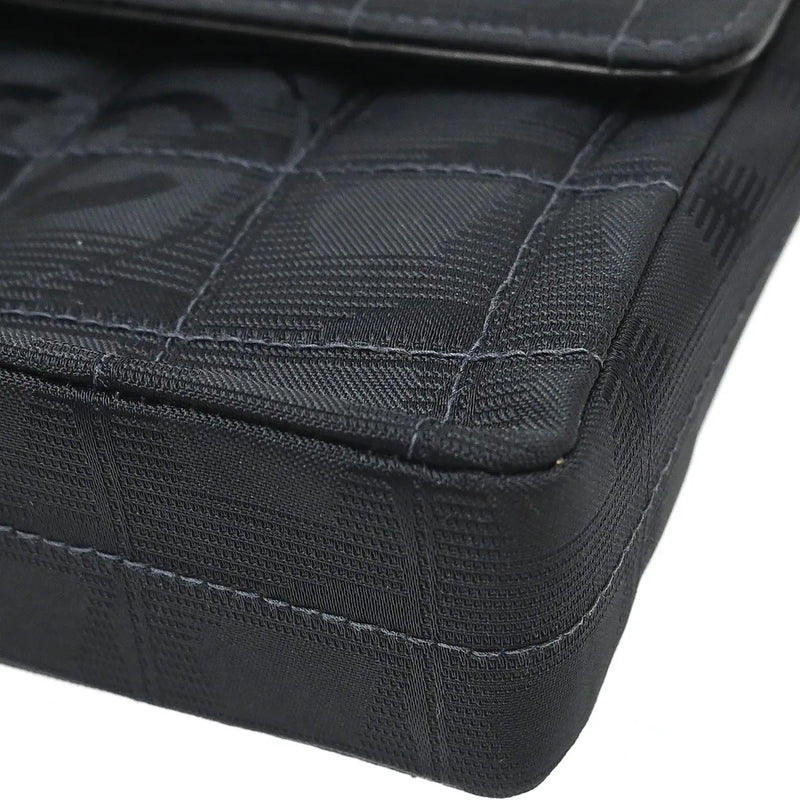 Chanel Travel Line Flap Quilted Nylon Black Bag
