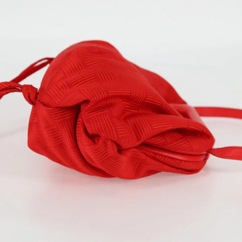 Bottega Veneta Point Chunky Knit Fabric Red Nylon Bag