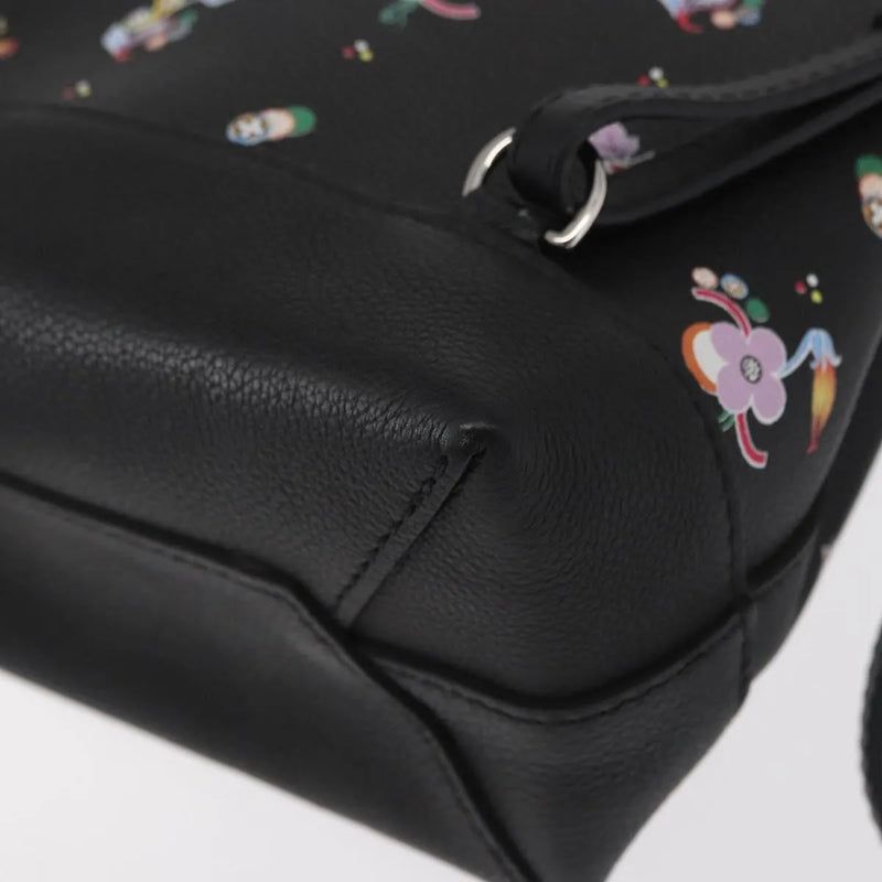 Louis Vuitton Lockme Floral Printed Leather Black Bag