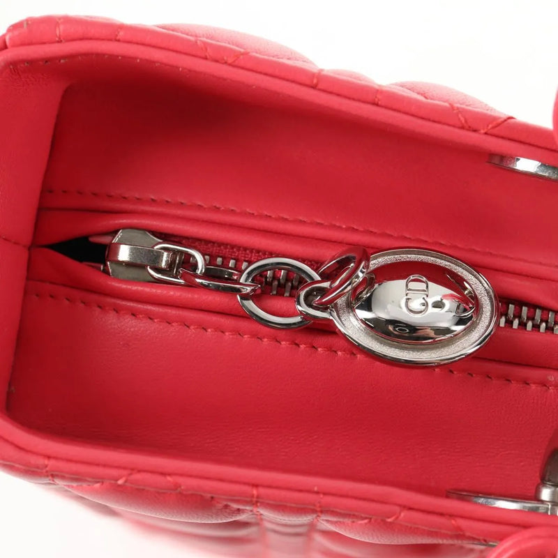 Christian Dior Lady Cannage Matelassé Pink Leather Bag