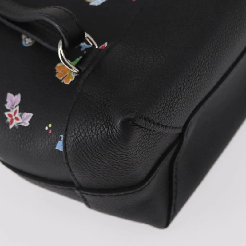 Louis Vuitton Lockme Floral Printed Leather Black Bag